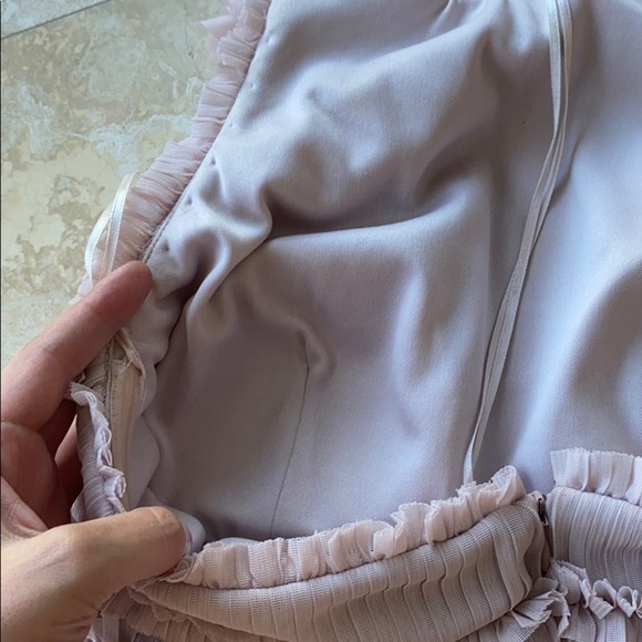 Js Collections Blush Pleated Mesh Halter FL Gown 4 - Picture 9 of 9